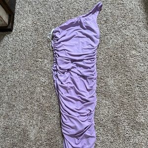 Size small lulus purple ruched dress midi